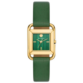 Women's The Miller Square Green Leather Strap Watch 24mm