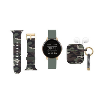 American Exchange Unisex Green Silicone Strap Smartwatch Set