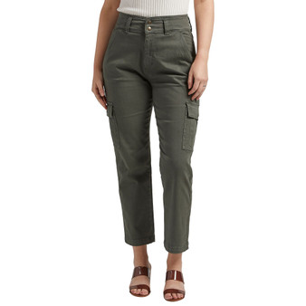 Women's High Rise Stretch Slim Tapered Leg Cargo Pants