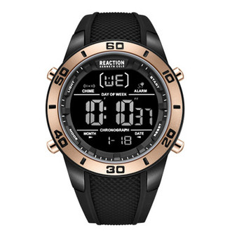 Men's Digital Black Silicon Strap Watch, 49mm