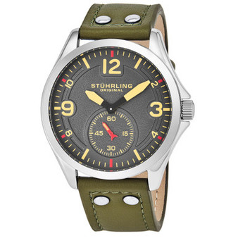 Original Men's Quartz, Silver Case, Grey Dial Watch on A Light Brown Genuine Leather Strap With White Contrast Stitching