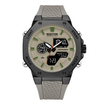 Men's Ana-digi Gray Silicon Strap Watch, 46mm
