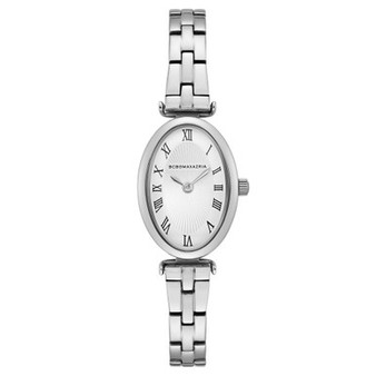 Ladies 2 Hands Slim Silver-Tone Stainless Steel Band Watch 22mm