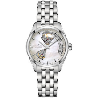 Women's Swiss Automatic Jazzmaster Open Heart Stainless Steel Bracelet Watch 36mm
