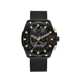 Men's Matte Black Metal Mesh Bracelet Watch 53mm