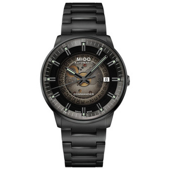 Men's Swiss Automatic Commander Gradient Black PVD Bracelet Watch 40mm