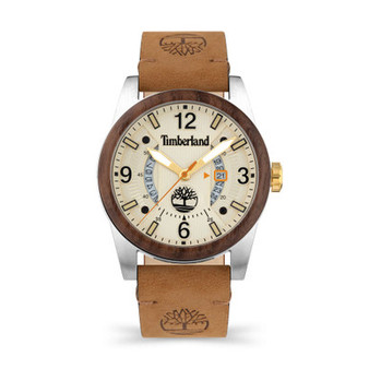 Men's Crestridge 3 Hands Date Black Leather Strap Watch 43mm