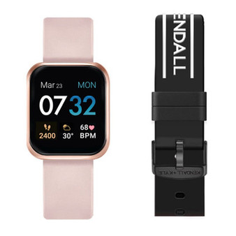 Women's Blush and Black Logo Straps Smart Watch Set 36mm