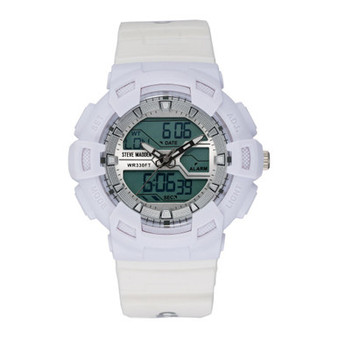 Women's White Plastic Strap Digital Watch, 50mm