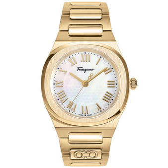 Women's Swiss  Elliptical Gold Ion Plated Bracelet Watch 36mm