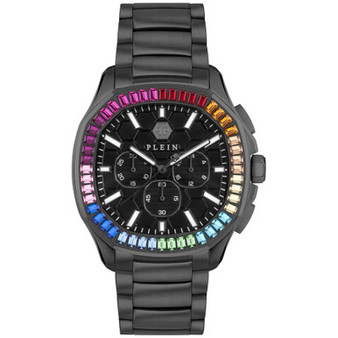 Men's Chronograph Spectre Black Ion-Plated Bracelet Watch 44mm