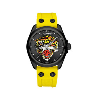 Men's Matte Yellow Silicone Strap Watch 46mm