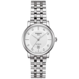Women's Swiss Automatic T-Classic Carson Diamond-Accent Stainless Steel Bracelet Watch 30mm