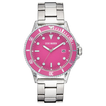 Women's Silver-Tone Metal Link Bracelet Watch, 40X47.5mm