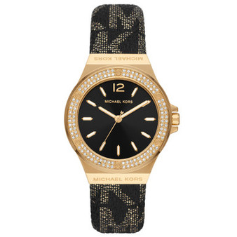 Women's Lennox Three-Hand Black Metallic Poly Vinyl Chloride Strap Watch 37mm