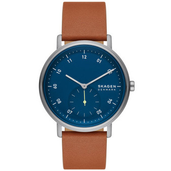 Men's Kuppel Quartz Three Hand Brown Leather Watch, 44mm