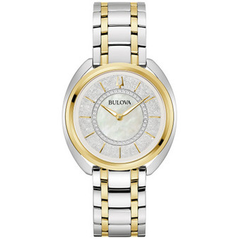 Women's Duality Diamond (1/10 ct. t.w.) Two-Tone Stainless Steel Bracelet Watch Box Set 34mm