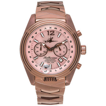 Women's Katherine Chronograph Multifunctional Chocolate Ion-Plated Stainless Steel Bracelet Watch 40mm