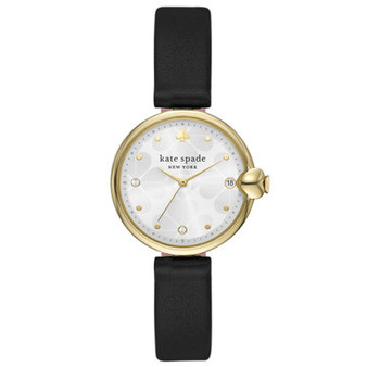 Kate Spade Women's Chelsea Park Three-Hand Date Black Leather Strap Watch 32mm