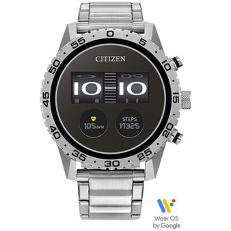 Unisex CZ Smart Wear OS Stainless Steel Bracelet Smart Watch 45mm