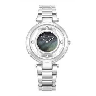 Women's Quartz Transparency Silver-Tone Stainless Steel Watch 34mm