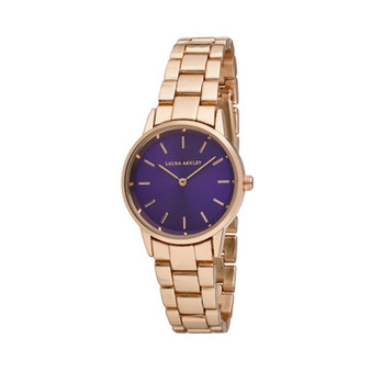 Women's Sunray Dial Rose Gold-Tone Alloy Matte and Shiny Link Bracelet Watch 32mm