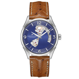 Men's Swiss Automatic Jazzmaster Brown Leather Strap Watch 42mm