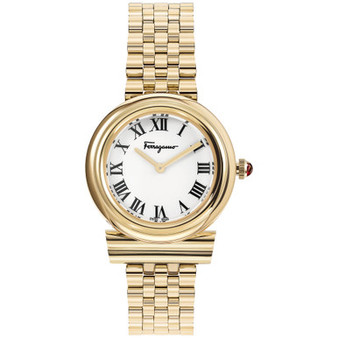 Women's Swiss Gancini Gold Ion-Plated Bracelet Watch 28mm