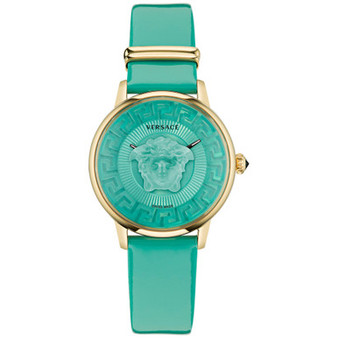 Women's Swiss Medusa Alchemy Turquoise Leather Strap Watch 38mm