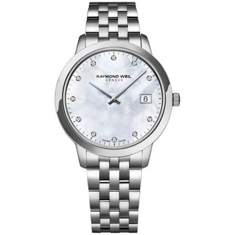 Women's Swiss Toccata Diamond Accent Stainless Steel Bracelet Watch 34mm