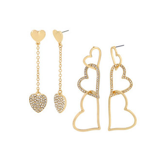 Heart 2-Pairs Earring Set