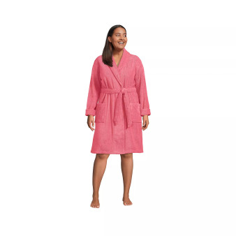 Women's Plus Size Cotton Terry Knee Length Spa Bath Robe
