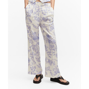 Women's Printed Linen Trousers