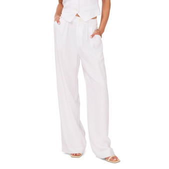 Women's Button Detail Wide Leg Pants
