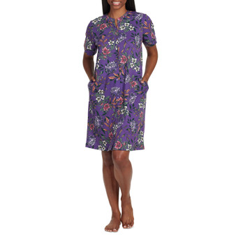 Women's Floral Short-Sleeve Gripper Robe