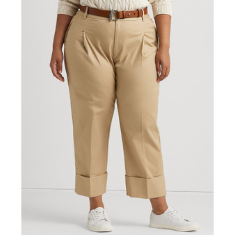 Plus Size High-Rise Pleated Ankle Pants
