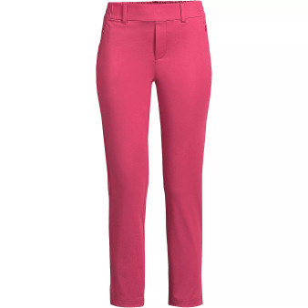 Women's Petite Lands' End Flex Mid Rise Pull On Crop Pants