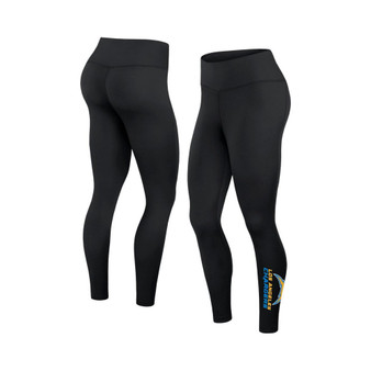 Women's Branded Black Los Angeles Chargers Wordmark Stacked Leggings
