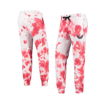 Women's White, Red Washington Capitals Melody Tie-Dye Jogger Pants