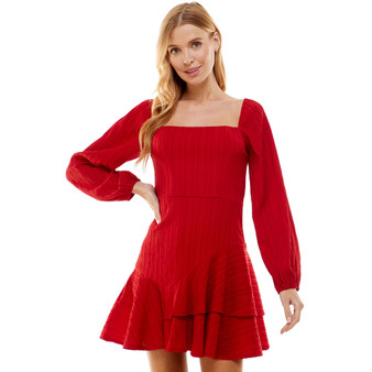 Juniors' Asymmetrical Tiered Dress