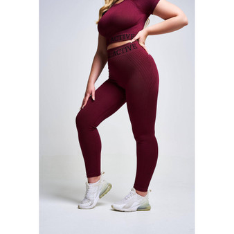 Women's Avira Panel recycled Seamless Legging - Burgundy