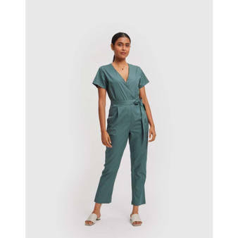Women's Cropped Wrap Jumpsuit