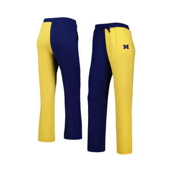 Women's Navy, Maize Michigan Wolverines Colorblock Cozy Tri-Blend Lounge Pants