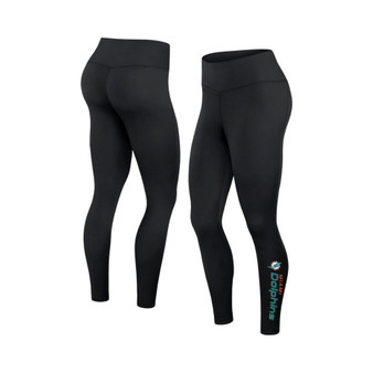 Women's Branded Black Miami Dolphins Wordmark Stacked Leggings