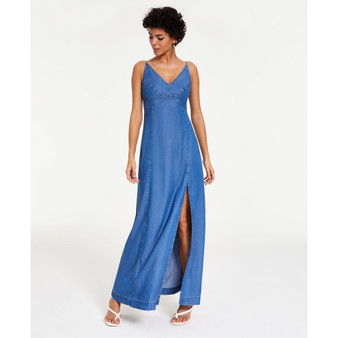 Women's Cruz Indigo Sleeveless V-Neck Maxi Dress