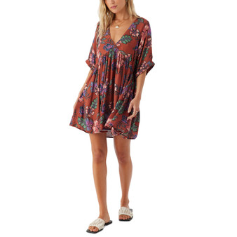 Juniors' Floral-Print Crinkle Mini Dress