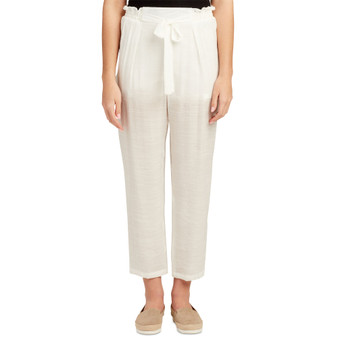 Juniors' Paperbag-Waist Cropped Pull-On Pants