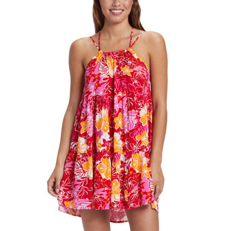Juniors' Floral-Print Evening Breeze Tiered Dress