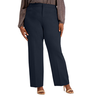 Plus Size Solid Flare-Leg Pants