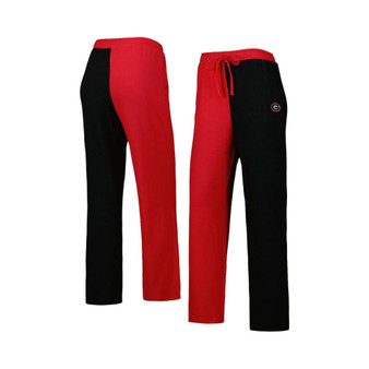 Women's Red, Black Georgia Bulldogs Colorblock Cozy Tri-Blend Lounge Pants
